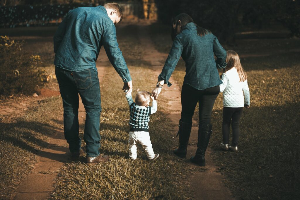 family reviewing finances together Houston